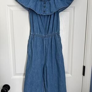 Abercrombie kids chambray blue denim jumpsuit Size 11/12